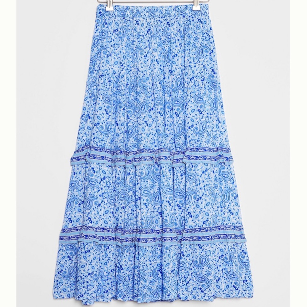 Anthropologie tiered midi skirt